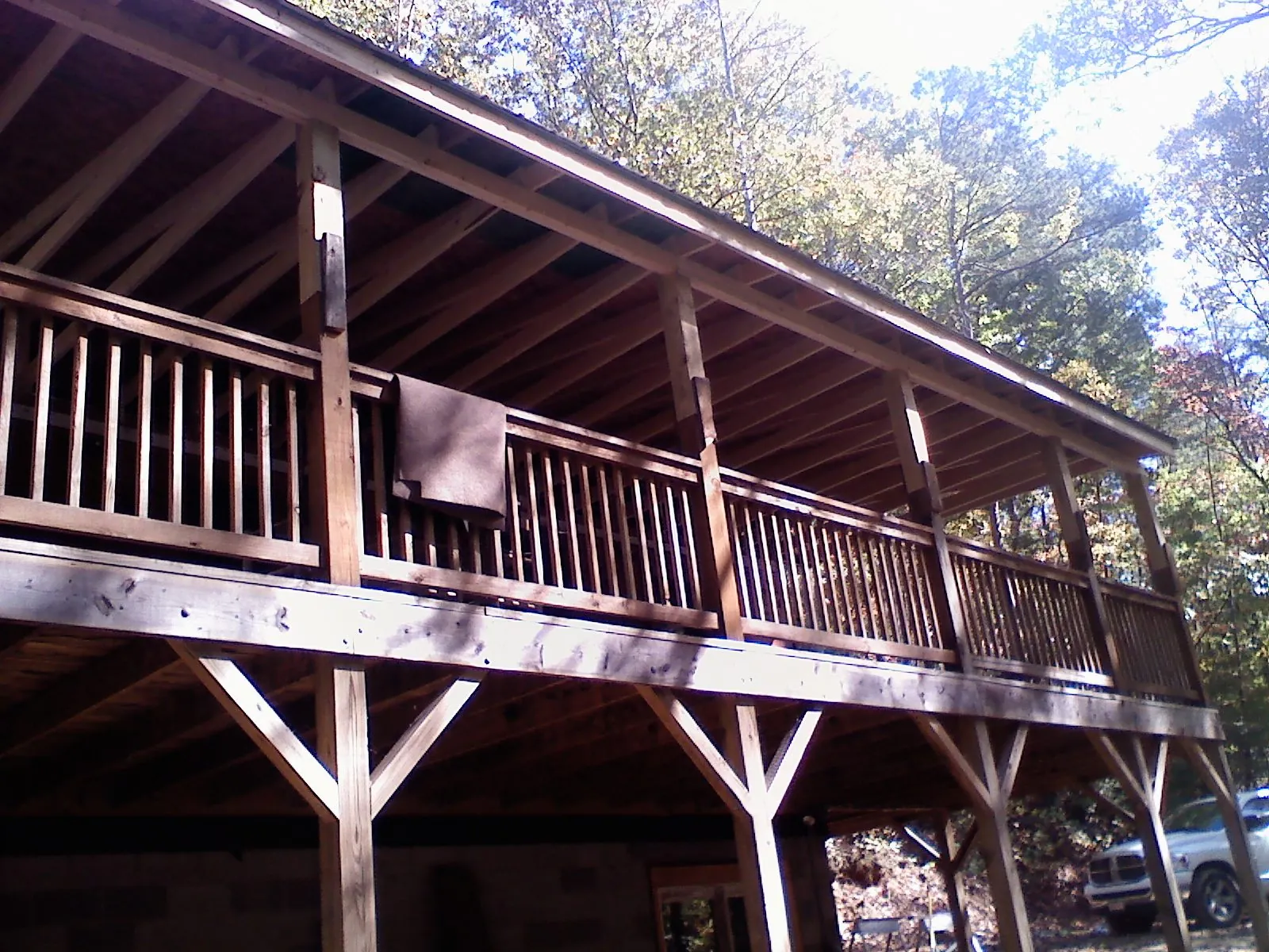 Timber framing under a new elevated porch and deck — Roof Leak Repair in Sevier by Roofing Brothers